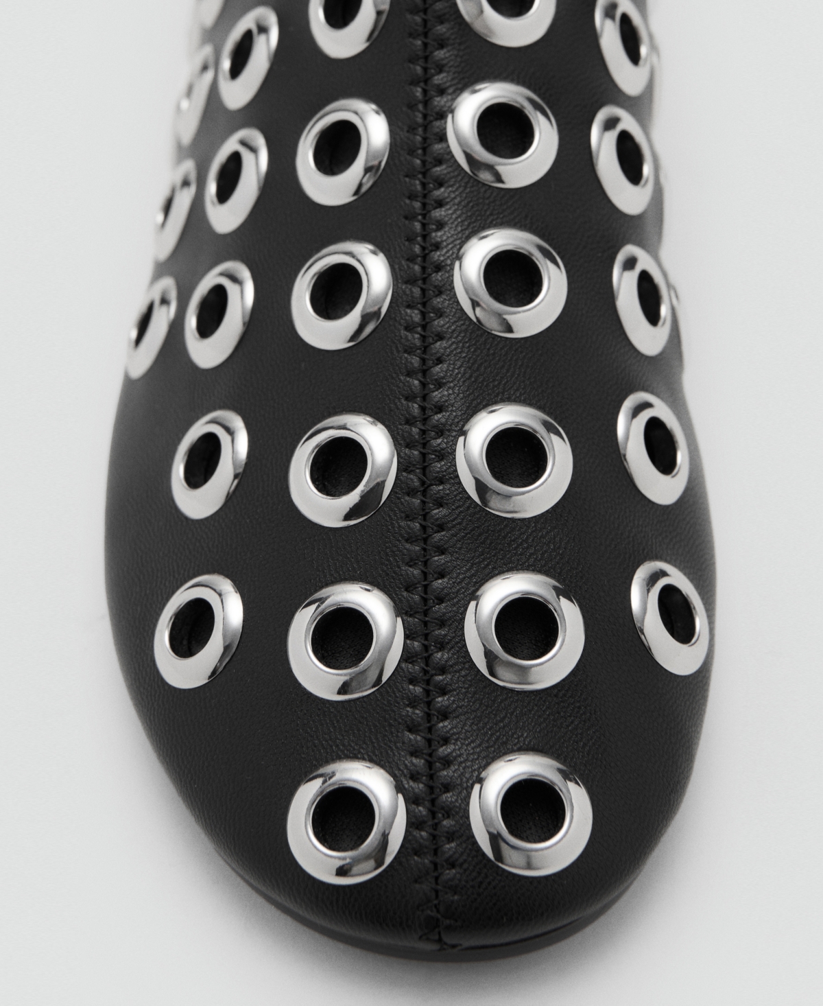 Mango Leather-effect Ankle Boots With Eyelets Black