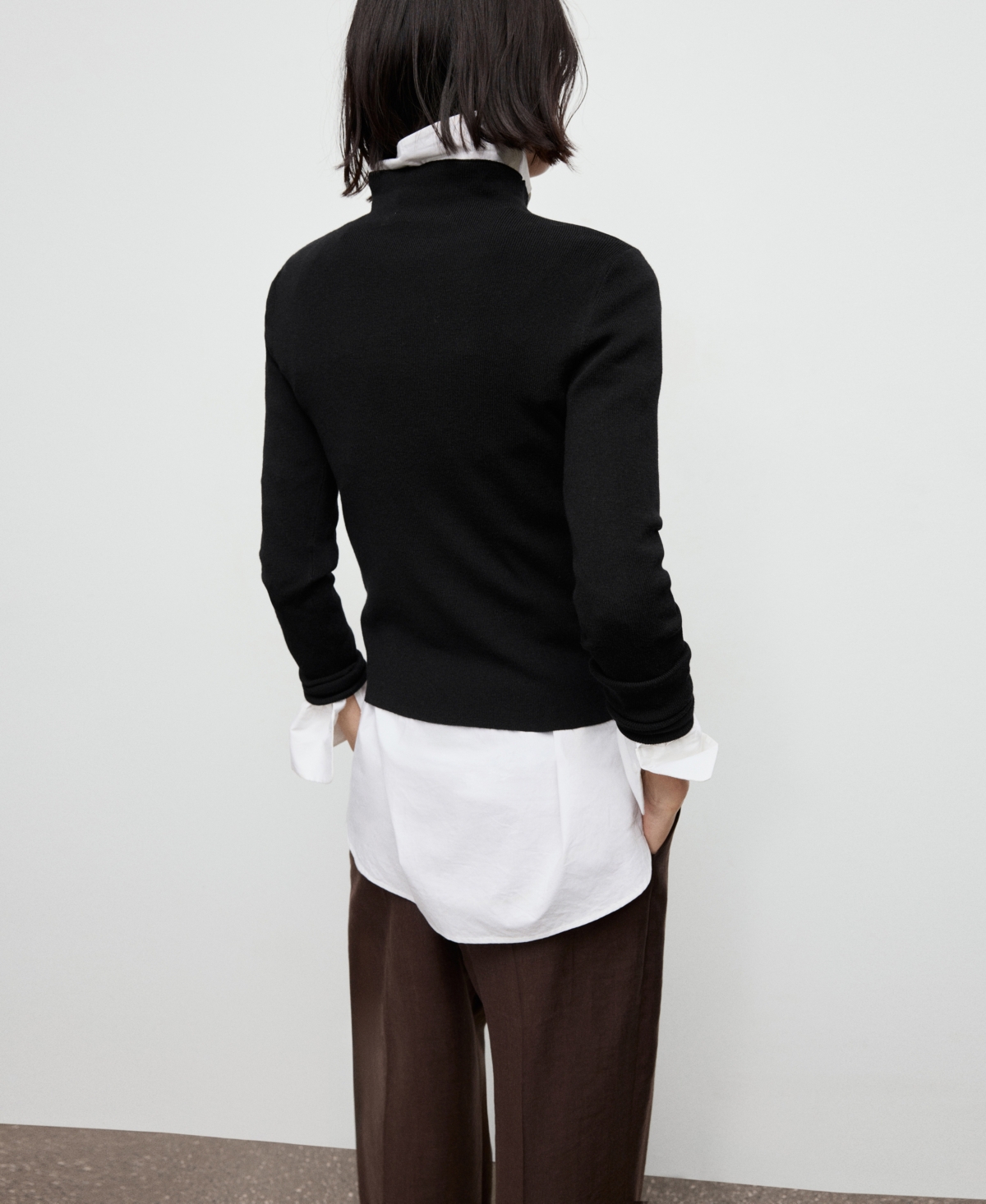 Mango Women's Perkins Neck Fitted Sweater