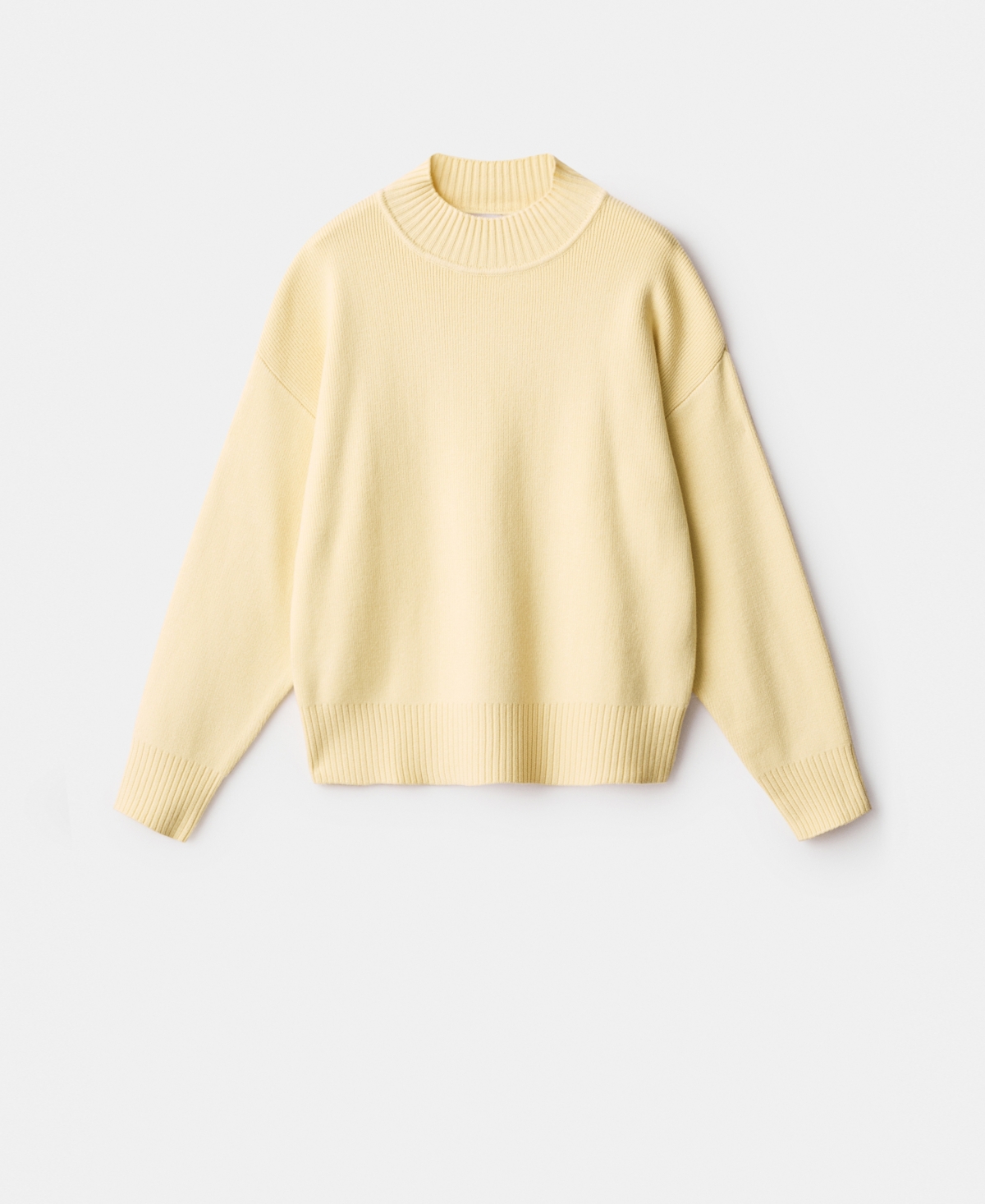 Mango Women's High Collar Sweater In Yellow
