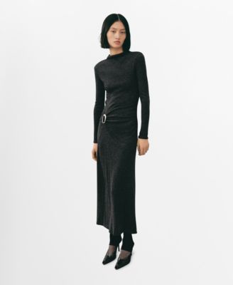 MANGO - Women's Ring Detail Ruched Dress