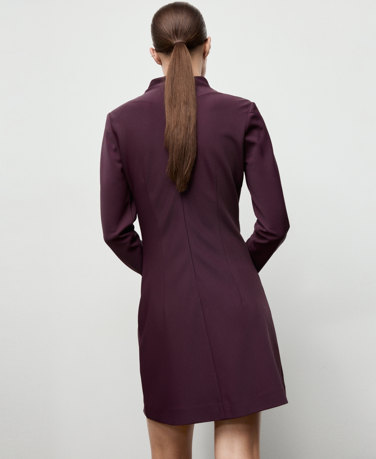 Mango Women's Draped Neck Long-Sleeved Dress