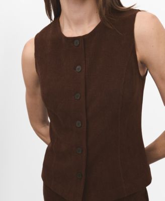 MANGO - Women's Corduroy Suit Waistcoat