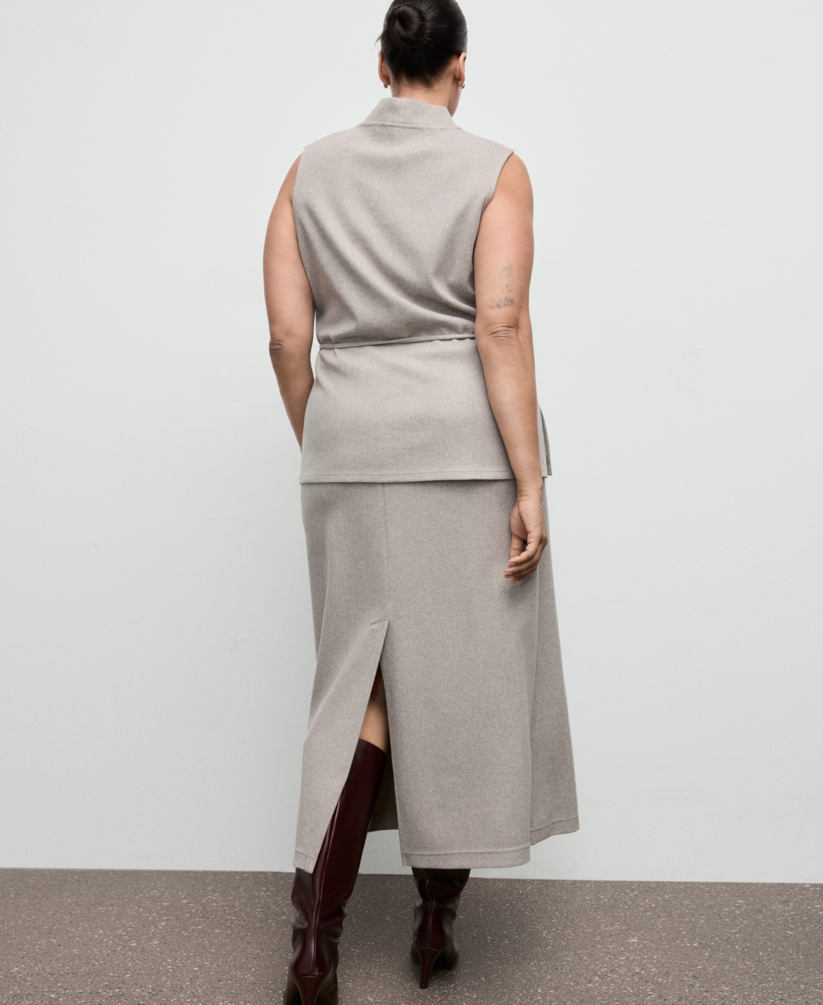 Mango Women's Elastic Waist Long Skirt