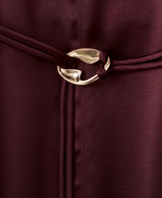 Women's Belt Satin Dress