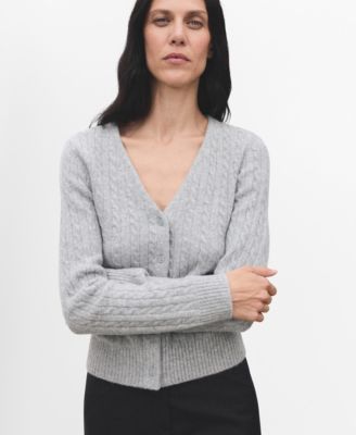 MANGO - Women's Knitted Braided Cardigan
