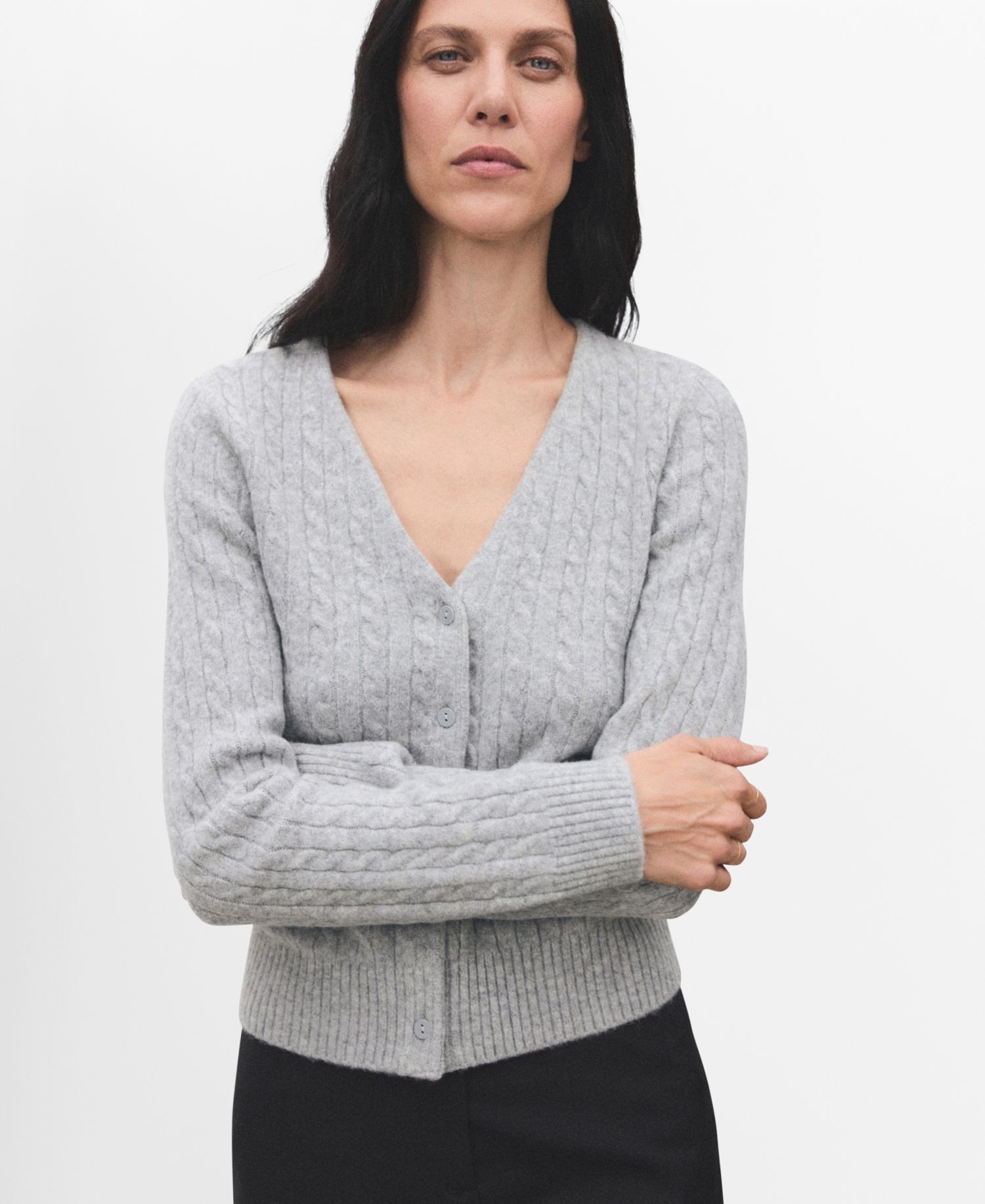 Women's Knitted Braided Cardigan Sweater