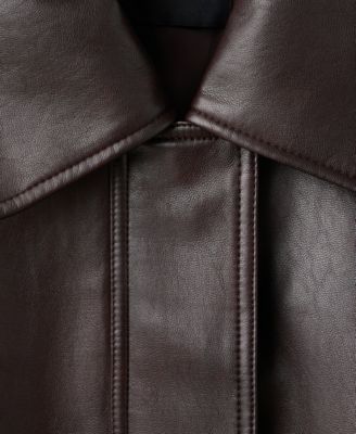 Women's Oversized Leather-Effect Jacket