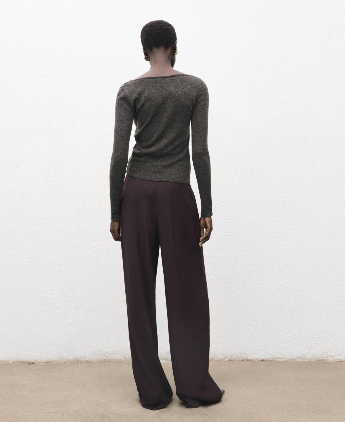 Mango Women's Lace-Trimmed Scoop-Neck Top