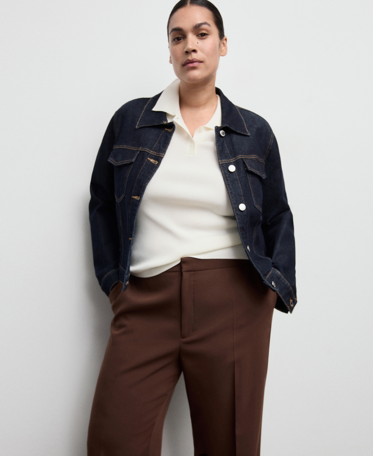 Mango Women's High-waist Straight Pants In Brown