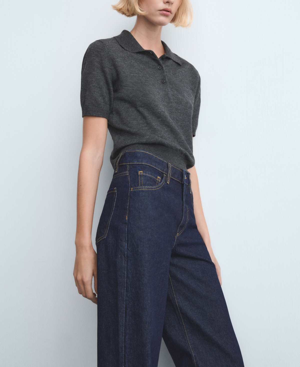 Mango Women's Danila Wide Leg High-Rise Jeans