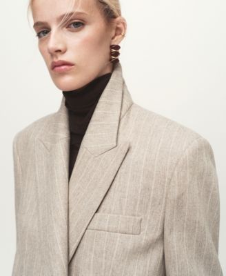 Women's Pinstripe Wool Suit Blazer