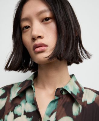 Women's Printed Belt Shirt Dress