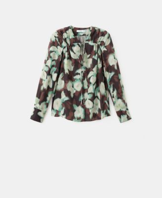 Women's V-Neck Tie Blouse