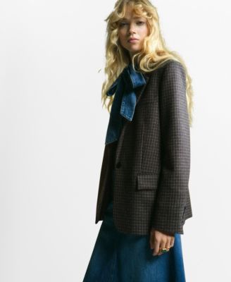 Women's Wool Check Blazer