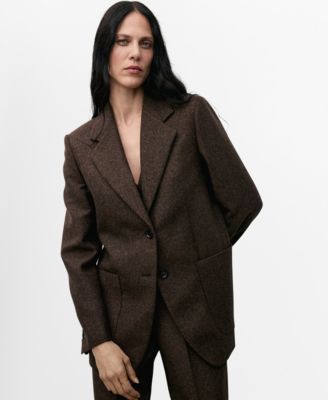 MANGO - Women's Speckled Wool Suit Jacket