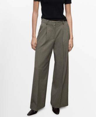 MANGO - Women's Pleated Straight-Leg Suit Pants