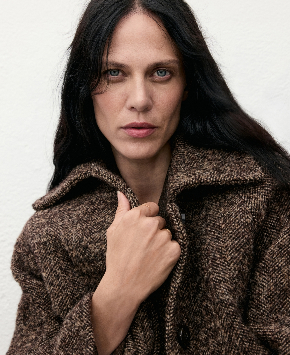 Mango Oversized Mottled Wool Coat Brown In Brown