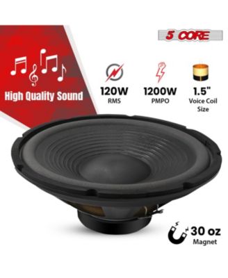 12" Subwoofer 120W Car Audio Sub Woofer 8 Ohm Deep Bass Replacement Component Loud Speaker