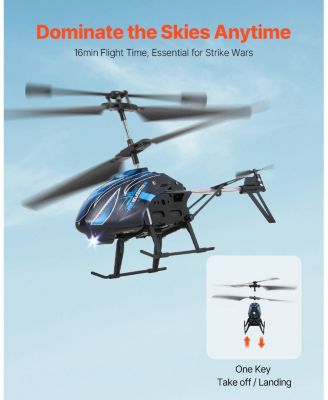 RC Helicopter, 2.4GHz Remote Control, 3.5 Channel, 16 Min Flight, Altitude Hold, One-Key Takeoff/Landing, LED Lights, for Kids 8