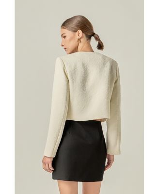 Women's Textured Bead Bow Detailed Jacket