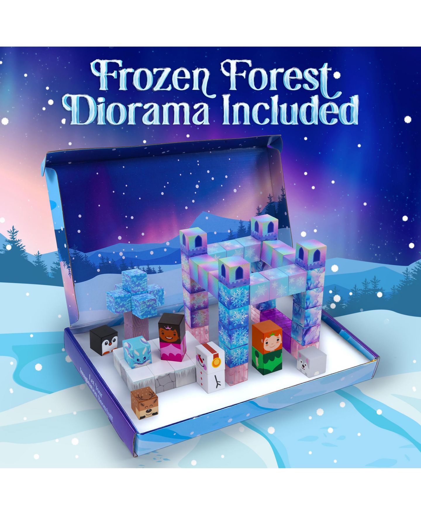 Детские конструкторы USA Toyz Frosted Fairytale 84-Piece Magnetic Building Blocks, Ages 3+ — фото 5
