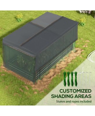 Galvanized Raised Garden Bed with Crop Cage & Shade Cloth,