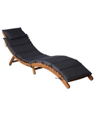 Sun Lounger Set of 2 Dark grey Solid acacia wood Standard