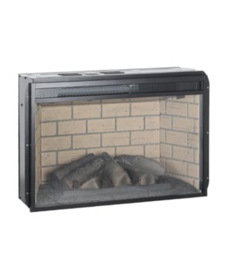 26 inch infrared quartz heater fireplace insert -woodlog version with brick