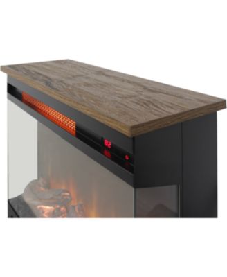 inch three sided glass electric fireplace with feet
