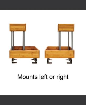 Glidez Bamboo Pull-Out Storage Organizer, 2 -Tier Design, Natural and Chrome