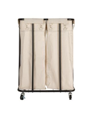 2-bag Rolling Laundry Sorter, Natural