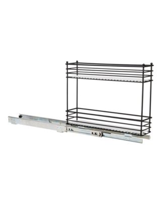 Glidez Multipurpose Paint-Finished Steel Pull-Out Storage Organizer, 2-Tier Design, Black