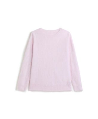 Women Brushed Silk Cashmere Crew-Neck Sweater