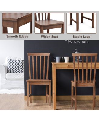 Dining Chair Kitchen Spindle Back Side Chair with Solid Wooden Leg