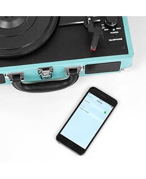 Journey Bluetooth Suitcase Record Player with 3-speed Turntable