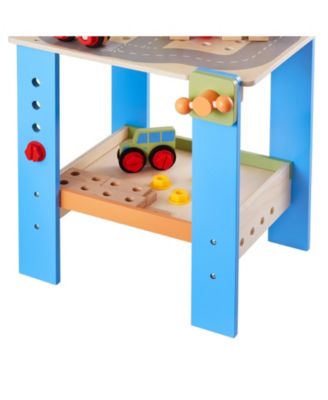 Kids Workbench, 62 PCS Wooden Tool Bench for Kids 3+, Educational Construction Toy with Realistic Tools, Creative Building Set