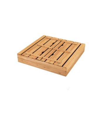 Kids Wooden Sandbox with 2 Foldable Bench Seats