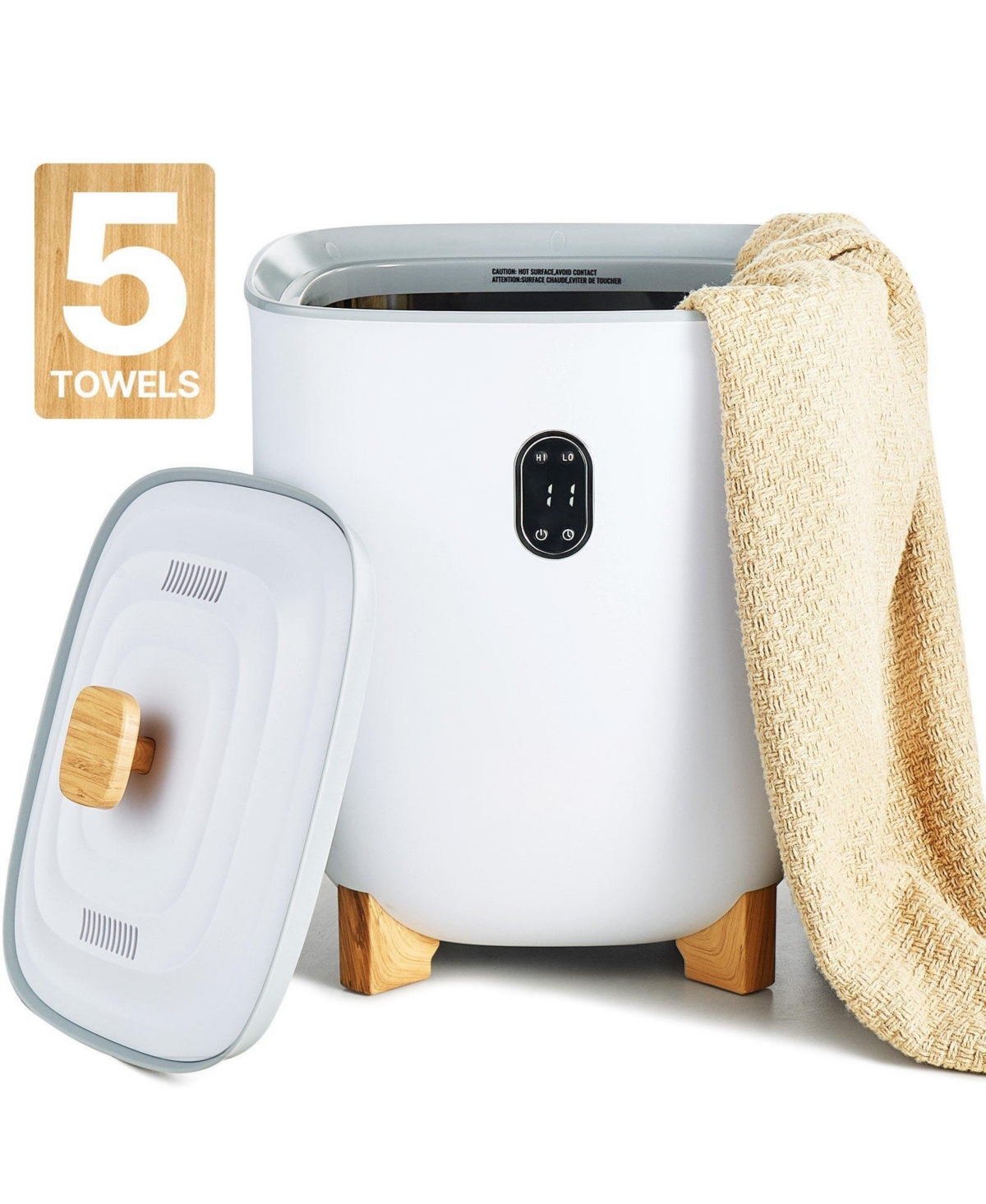 Ecooso 25L Towel Warmer Bucket with Auto Shut-Off, Fits 5 Oversized Towels, Blankets, Clothes & Bathrobes