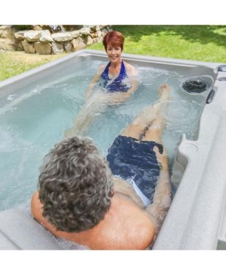 Spas 5 Person Plug and Play 28 Jet LED Outdoor Hot Tub, LS350DX, Sand