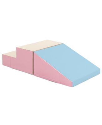2-Piece Step and Slide Climber for Infants and Toddlers Baby Soft Play Set Foam Blocks-Pink & blue