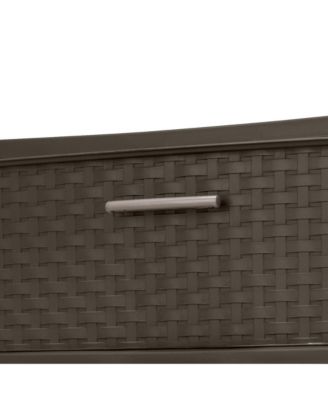 2 Pack 3 Drawer Wide Weave Storage Tower Plastic Organizer Drawers