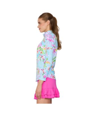 G Lifestyle Women Long Sleeve Mock Neck Top