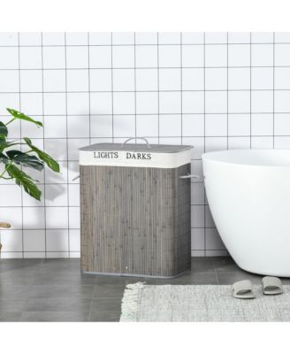 Bamboo Laundry Basket, Collapsible Laundry Hamper,