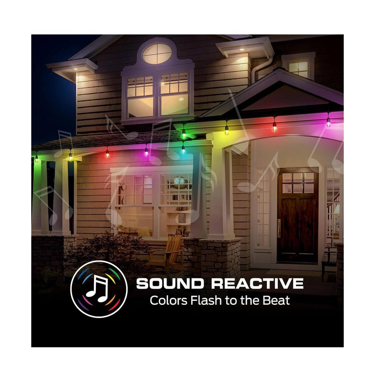 Monster Cable 24 ft Sound Reactive Smart Multi-Color Outdoor String Light