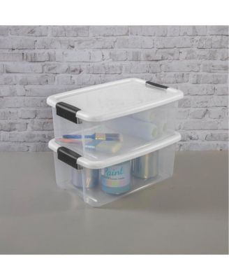 30 Qt 6-Pack & 18 Qt 6-Pack Clear Plastic Stackable Storage Bin w/ Lid