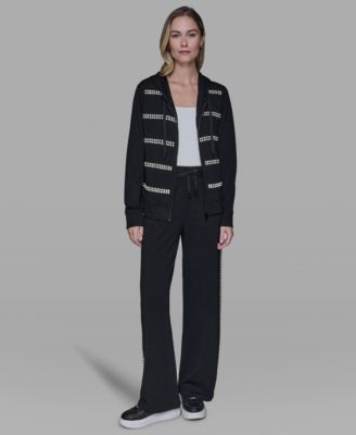 Women's Pearl Front Zipper Tracksuit Jacket