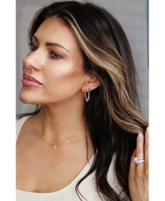 Gold Filled Paperclip Chain With Gold Cross Charm Necklace