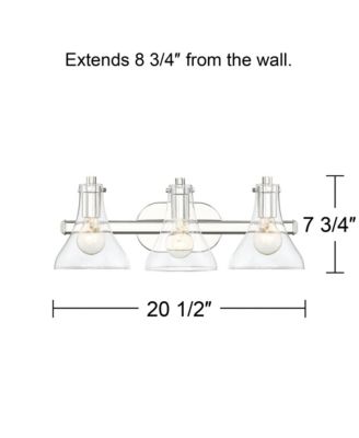 Sorren Industrial Modern Wall Light Hardwired 3-Light 20.5" Fixture with Curving Clear Glass