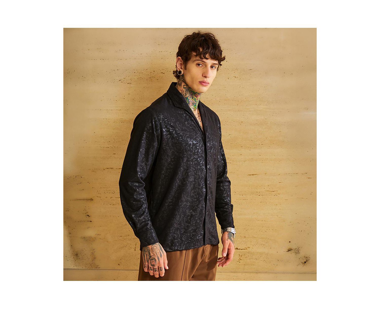 Men's Onyx Black Corroded-Tactile Shirt
