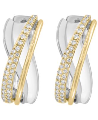 Diamond Earrings (1/3 ct. t.w.) in 14k Gold Plating Over Sterling Silver